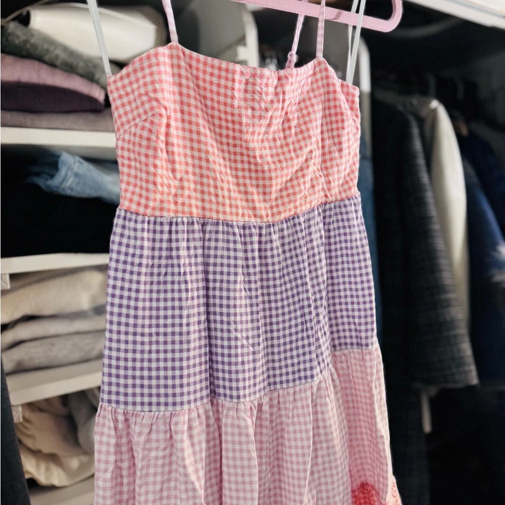 Tiered Gingham Plaid Mini Dress
